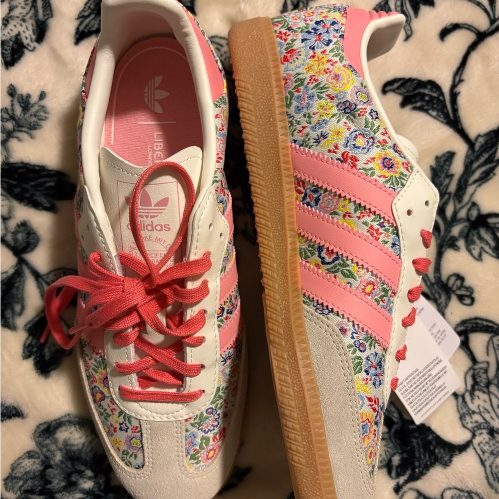 Adidas Kids Floral Sneakers - Pink and Cream - Picture 4 of 6